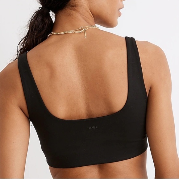 Madewell Flex Square Neck Sports Bra Black XS NWT - Picture 5 of 9